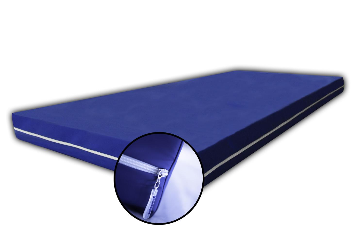 Rollmatratze, blau, RG30, 7 ZONEN mit Bezug: WASSERDICHT, 160 x 200 cm Bild 1