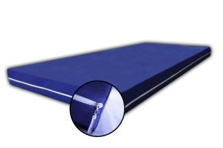 Rollmatratze, blau, RG30, 7 ZONEN mit Bezug: WASSERDICHT, 160 x 200 cm