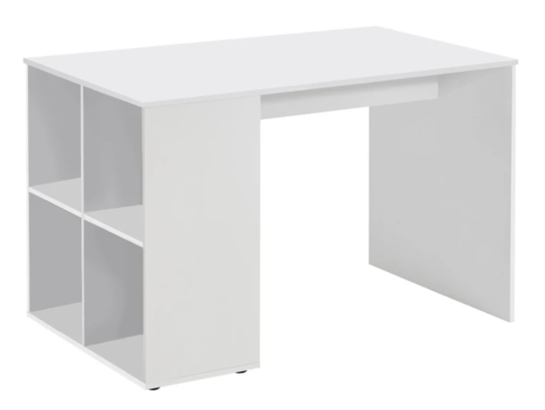 FMD Schreibtisch mit Regal, weiß, 117 × 73 × 75 cm